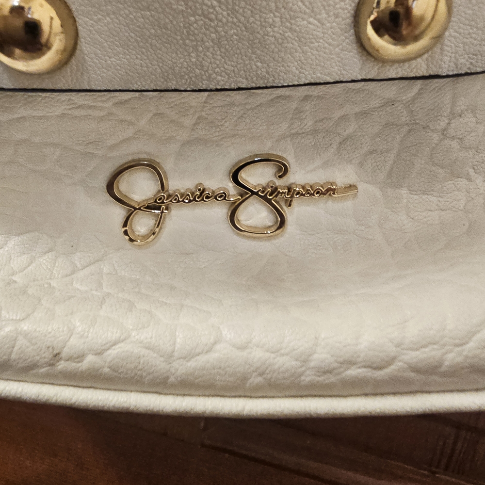 Jessica Simpson Y2K White and Gold Studded Women's Bag - Picture 2 of 6